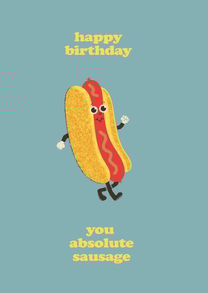 You Sausage Funny Retro Hot Dog Card created by Betiobca