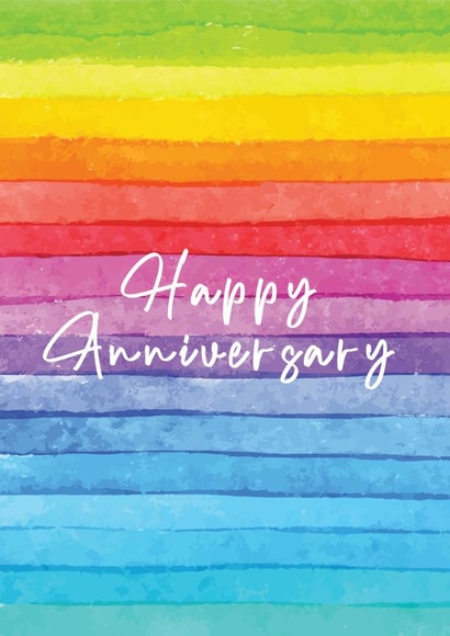 'Happy Anniversary' Rainbow Pride Gay Wedding Anniversary Card created by Danielle Ellen