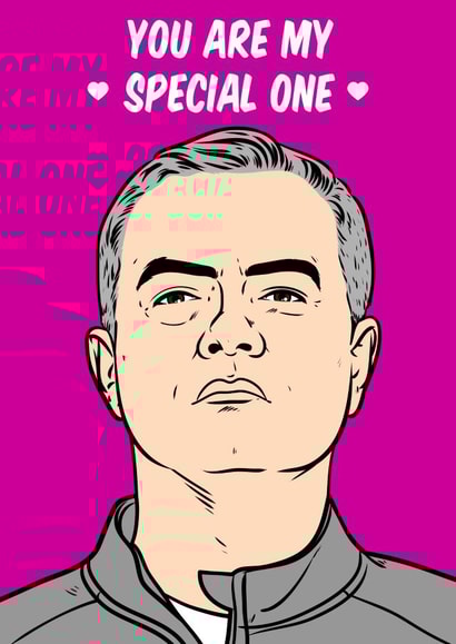 José Mourinho, Portuguese manager valentines greeting card created by Graham Sanders