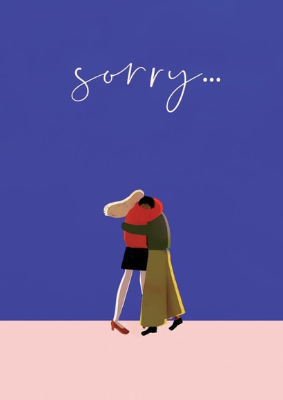 Hugging friends for a sorry card created by holaholga