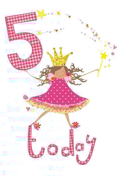 5 TODAY - HAPPY 5TH BIRTHDAY - GIRL created by Anya Higginson
