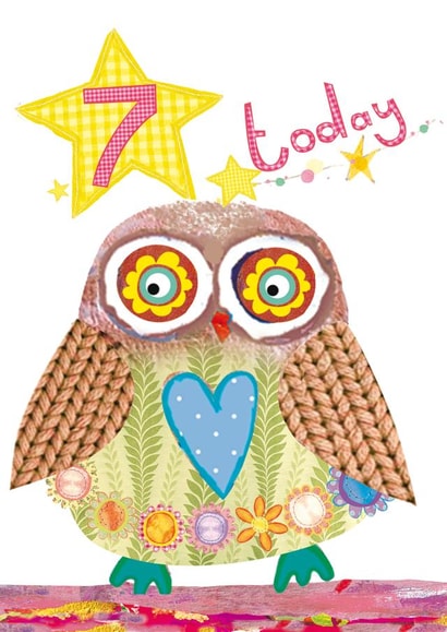 7 TODAY - GIRLS HAPPY 7TH BIRTHDAY CARD created by Anya Higginson