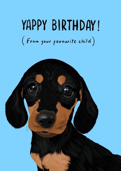 Yappy Birthday dachshund card created by Millie Rae Studio