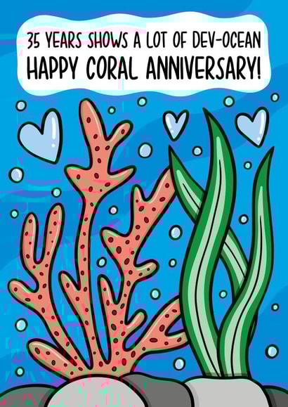 Coral 35 Year Anniversary Card created by TeePee Creations