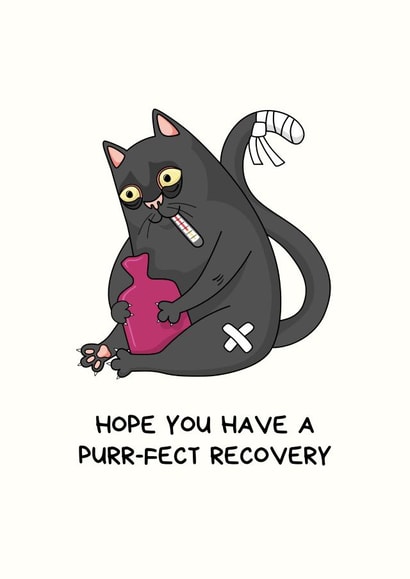 Cat Recovery Get Well Card created by Sundiva Designs
