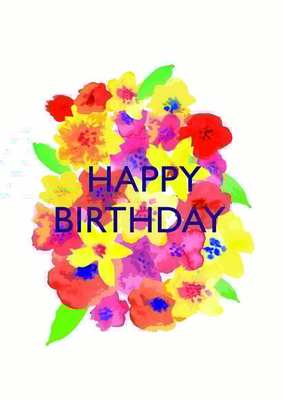 A bright floral Happy Birthday card created by AJL Designs