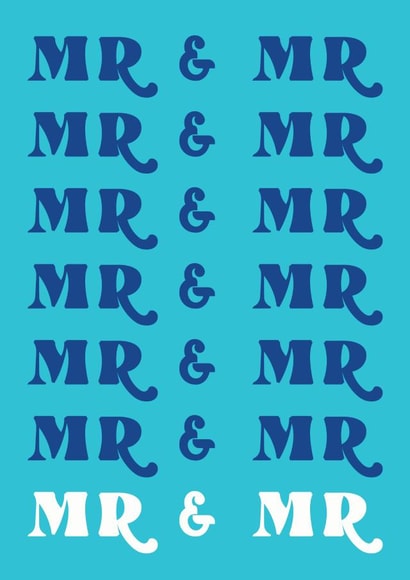 'Mr & Mr' Same Sex Gay Wedding Anniversary Card created by Danielle Ellen