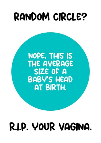 Funny pregnancy congratulations and new baby birth card created by The Girl Next Draw Cards