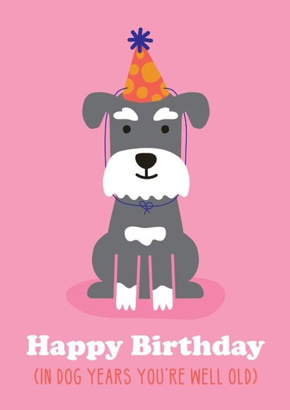 Funny Dog Birthday Card - In Dog Years You're Well Old created by Studio Boketto