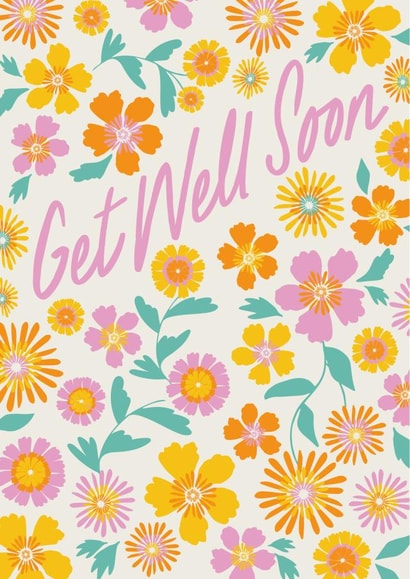 Get Well Soon Cheerful Bright Flower card created by Kattern Design