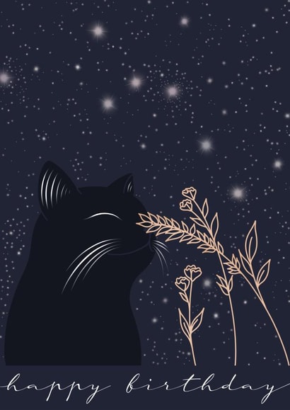 Black Cat Birthday Card created by Sweet B Designs