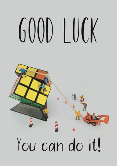 Rubik's cube good luck card created by Shore Designs