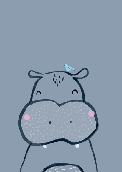 Cute Hippo Inky Line Drawing Kids Open Send created by Laura Pantony
