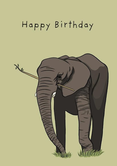 Happy Birthday Elephant Card created by Lisa Swift Illustration