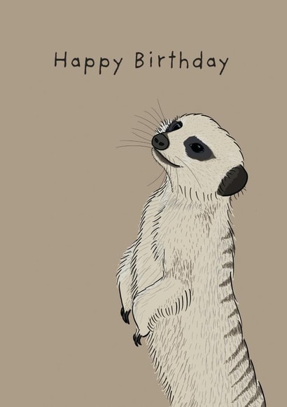 Happy Birthday Meerkat Card created by Lisa Swift Illustration