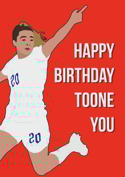 Footballer Ella Toone themed birthday card created by Quinton cards
