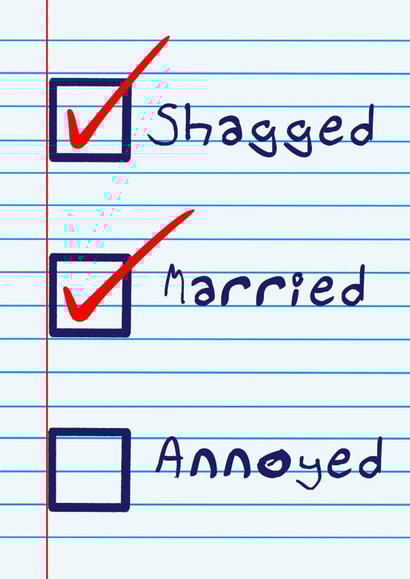 Shagged Married Annoyed Wedding Card created by Little Spoon