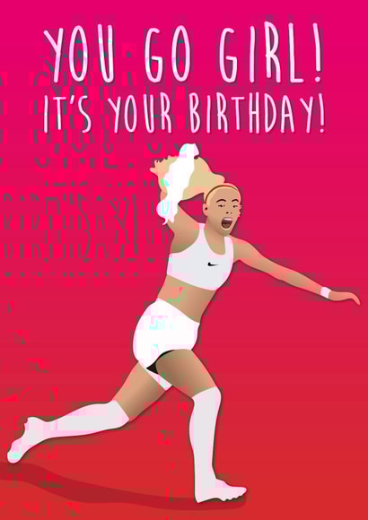 Fun Birthday Card - Footballer - Chloe Kelly created by Quinton cards