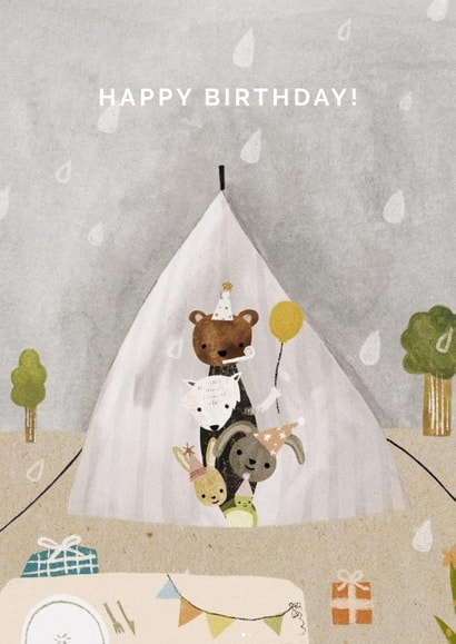 Animal Birthday Party Happy Birthday Card created by After Providence