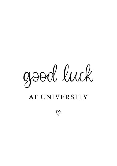 Good Luck At University Card created by Kalm Lettering