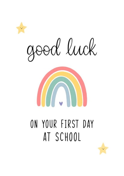 Good Luck On Your First Day At School Card created by Kalm Lettering