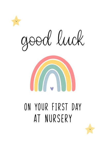 Good Luck At Nursery Card created by Kalm Lettering