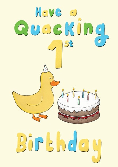 Quacking 1st Birthday created by Martyn Scribbler Illustration