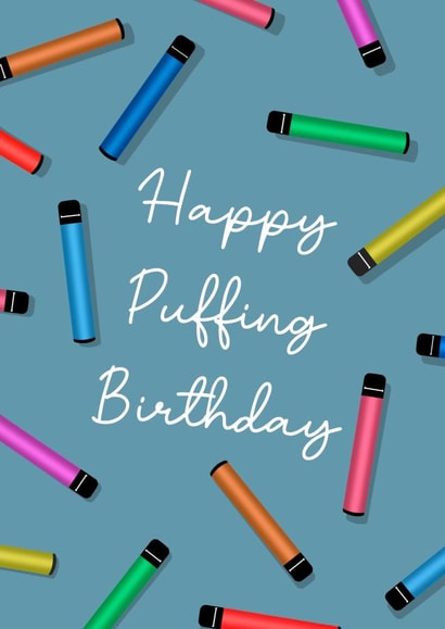 Vape obsessed birthday boy girl elf bar card created by The Girl Next Draw Cards