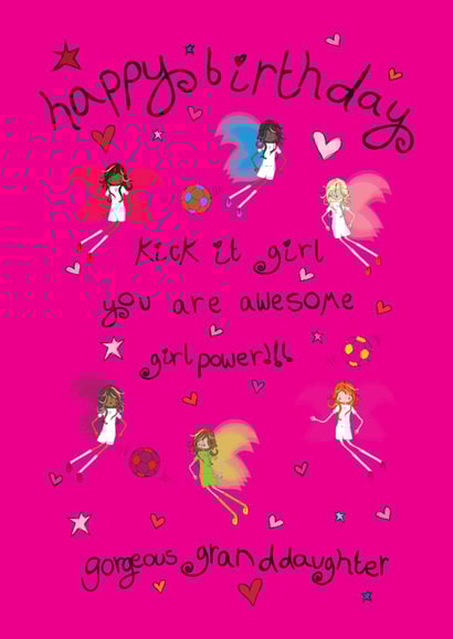 Happy Birthday Granddaughter Girl Power Football Fairies created by The Girl Power Fairies