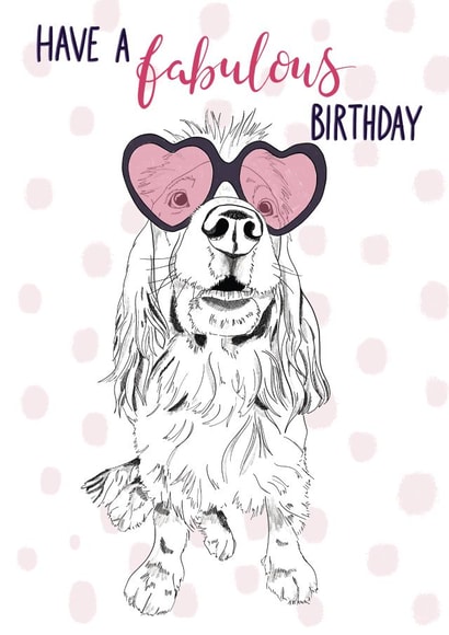 Fabulous Birthday Spaniel Dog Card created by Bramble Designs