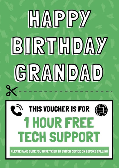 Funny Grandad Tech Support Birthday Card created by AbiGoLucky