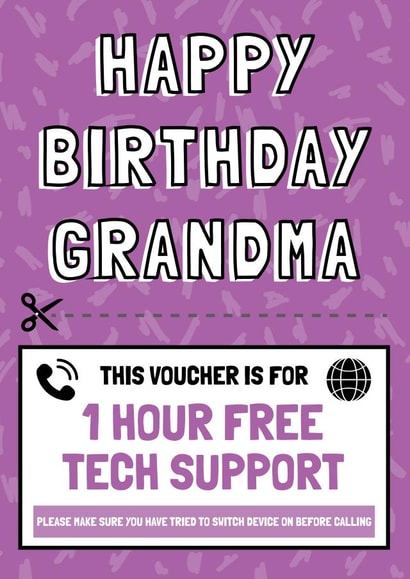 Funny Grandma Tech Support Birthday Card created by AbiGoLucky