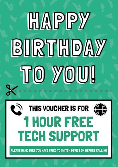 Funny Tech Support Birthday Card created by AbiGoLucky