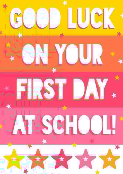 First Day of School Card - Good Luck - Pink created by Little Silverleaf