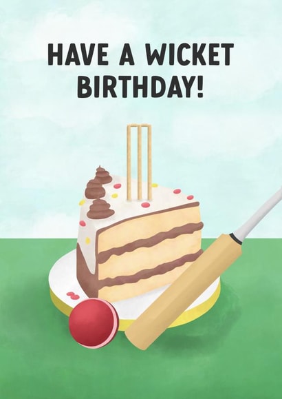 Cricket Cake Birthday Card created by Evie Garnett Designs