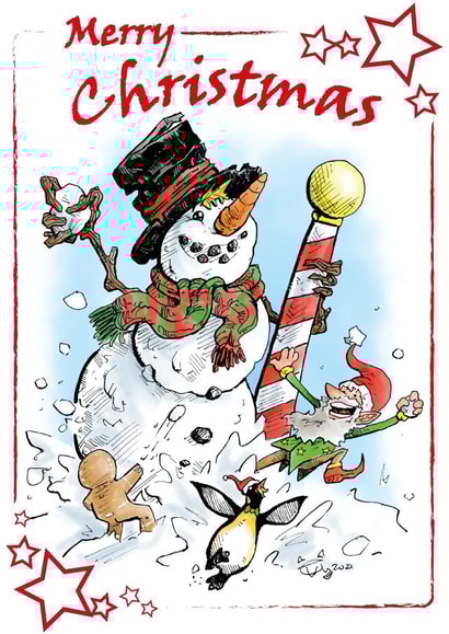 Merry Christmas Snowman Snowball Fight! created by Tim Jenkins