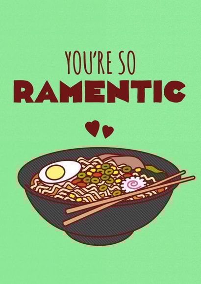 You're So Ramentic Ramen Noodle Love Card created by Tiny Bee Cards