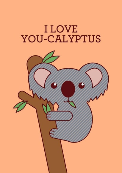 I Love You-calyptus Koala Love Card created by Tiny Bee Cards
