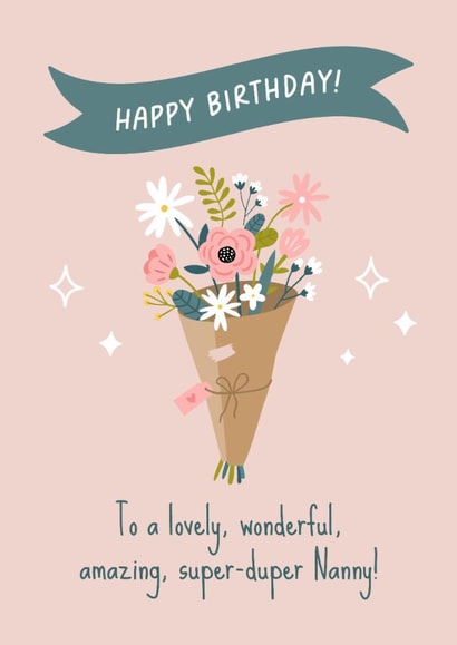 Wonderful Nanny floral Birthday card created by Evie Garnett Designs