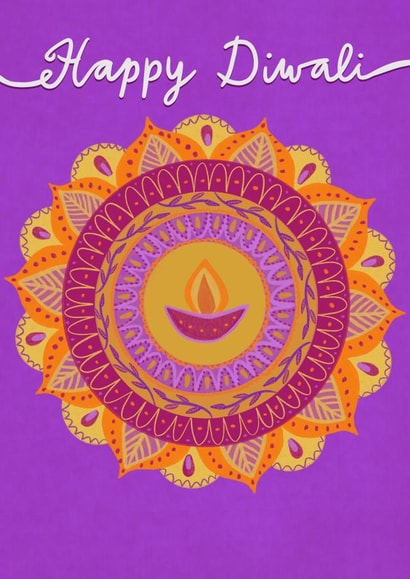 Happy Diwali Rangoli Greetings Card 1000 created by Rachel Singh