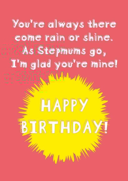 Stepmum Rain or Shine Birthday Card created by size3art