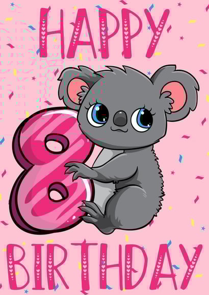 8th Birthday Koala Bear Card 1001 created by Love Gifts