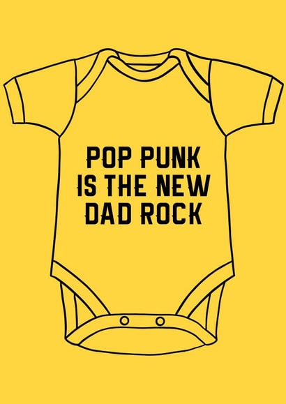 Pop Punk Is The New Dad Rock – Funny New Baby Congratulations Card created by Pop Punk Prints