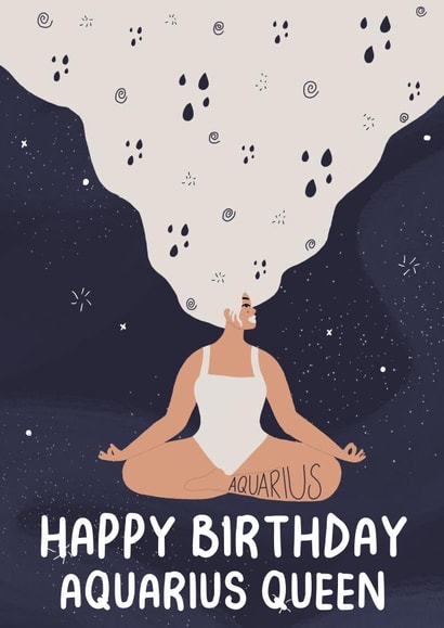 Aquarius Birthday card created by Heather Rose Designs