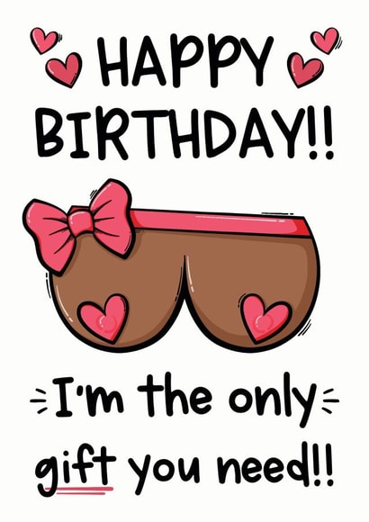 Boobs Boyfriend Birthday Card - Husband - Girlfriend - Wife 1000 created by The Laughing Sloth