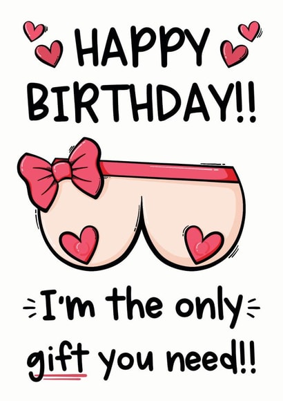 Boobs Boyfriend Birthday Card - Husband - Girlfriend - Wife 1001 created by The Laughing Sloth