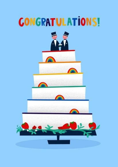 Pride Wedding Cake Congratulations Card created by Lucy Maggie Designs