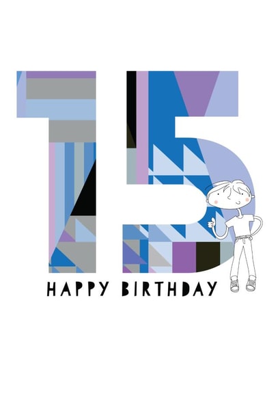 Fun 15th male Birthday card for a special guy created by Pink Pig