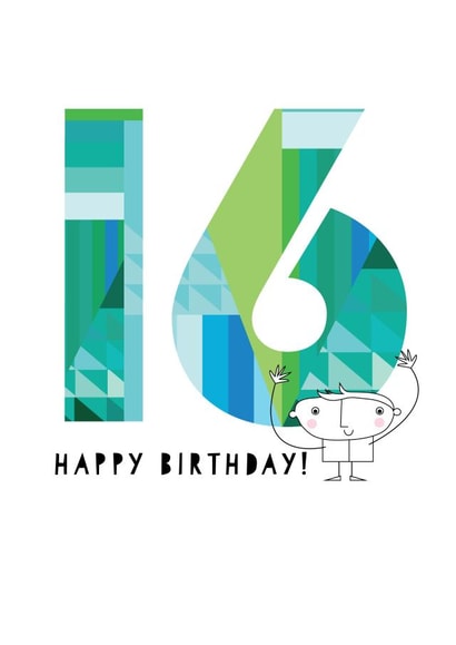 Super cool 16th male birthday card for a special guy created by Pink Pig