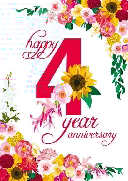 4 Year Wedding Anniversary Flowers created by Diva Doodle Designs